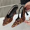 Fashion Pointed Toe Footwear Pumps Ladies High Heels Shoes Female Slingbacks Women Medium Heels Shoes Sandals Big Size 43 4