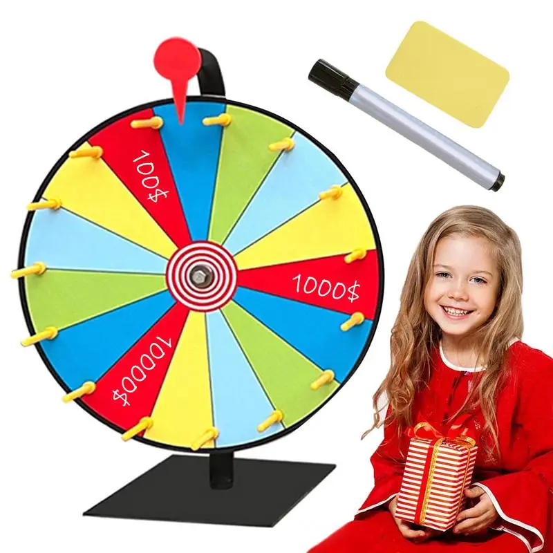 

Dry Erase Spinning Wheel Prize Wheel Turntable Spin Wheel For Prizes Turntable Color 15 Slots Heavy Duty Tabletop Roulette
