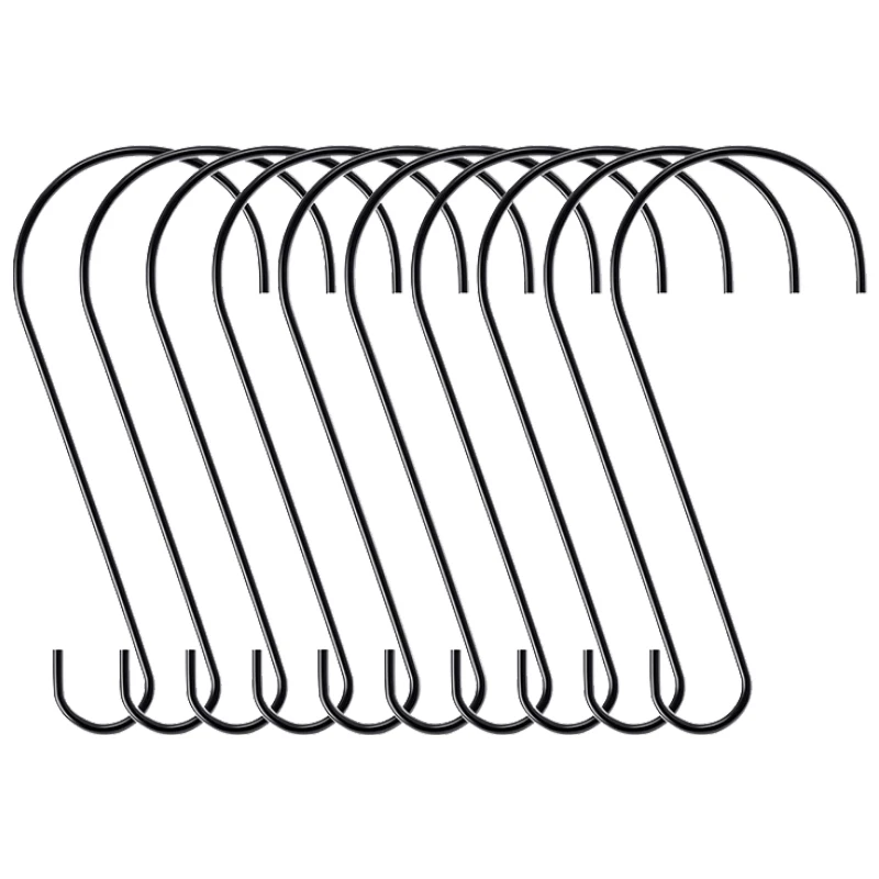 야외 정원용 10개 꽃바구니 걸이 꽃바구니 걸이 지지대 검정색 식물 걸이 간편 ..