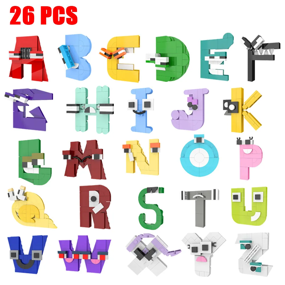 MOC A-Z English Alphabet Letters Building Blocks Set 26 Style Lore  Education Bricks Toys For Children's Puzzle Brick Toy Gift - AliExpress