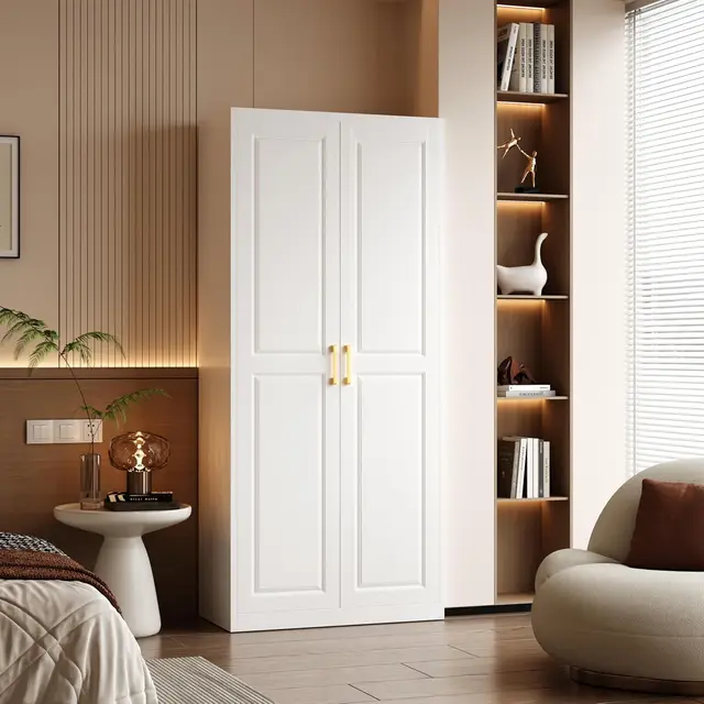 Metal Armoire Wardrobe Closet with Shelves – 71" 2