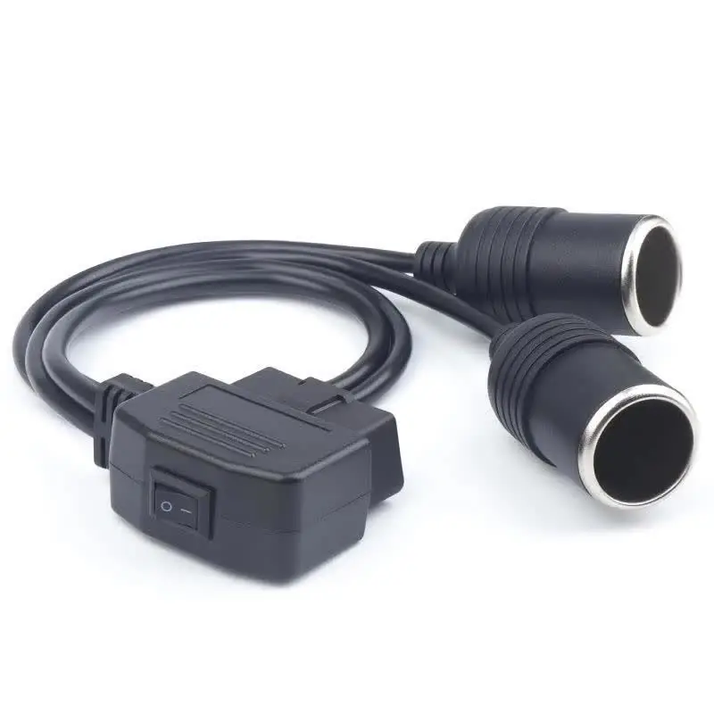 obd to cigarette lighter 12V Switch OBDII OBD2 24AWG Power Supply Cable 16Pin Female To Car  Cigarette Lighter DC Power Source OBD Male Connector Cable