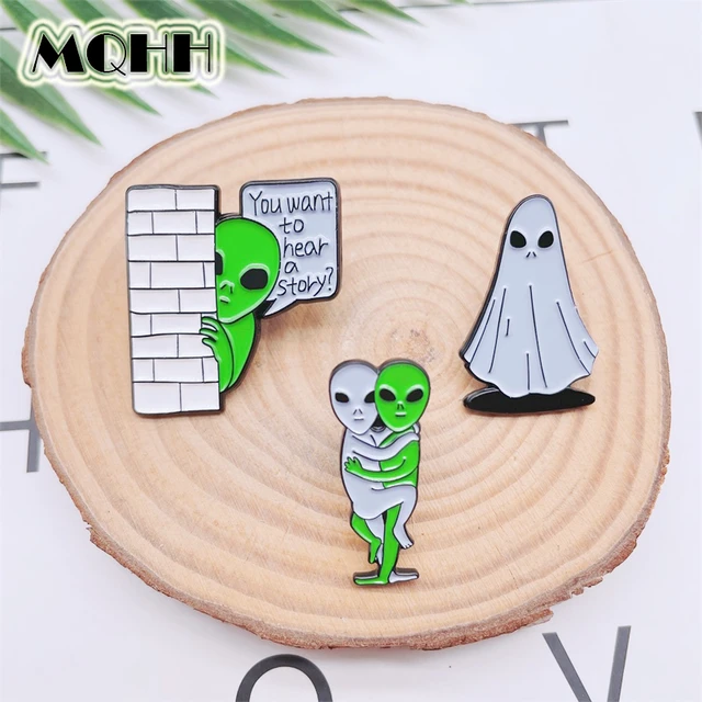 2Pcs/Set Creative Metallic Badge Pins For Accessories, Gift Zinc Alloy