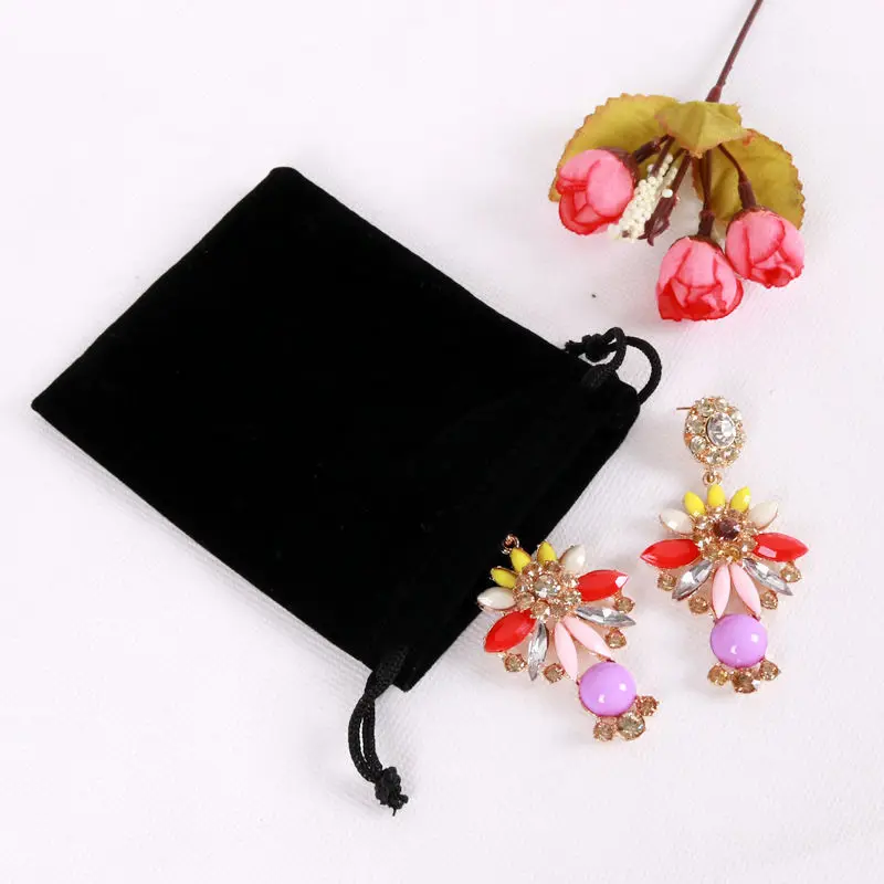 thumbnail image 1 of 10/50 Uds. Bolsas de terciopelo con cordón y bolsas pequeñas, bolsas para paquetes de joyería, bolsas de regalo para embalaje de boda y Navidad, 7x9, 8x10, 9x12cm, 1 of 5
