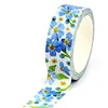 NEW 1PC 10M Decorative Blue Flowers Leaves Washi Tape for Scrapbooking Journaling Adhesive DIY Masking Tape Cute Stationery 1