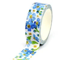 NEW 1PC 10M Decorative Blue Flowers Leaves Washi Tape for Scrapbooking Journaling Adhesive DIY Masking Tape Cute Stationery 1