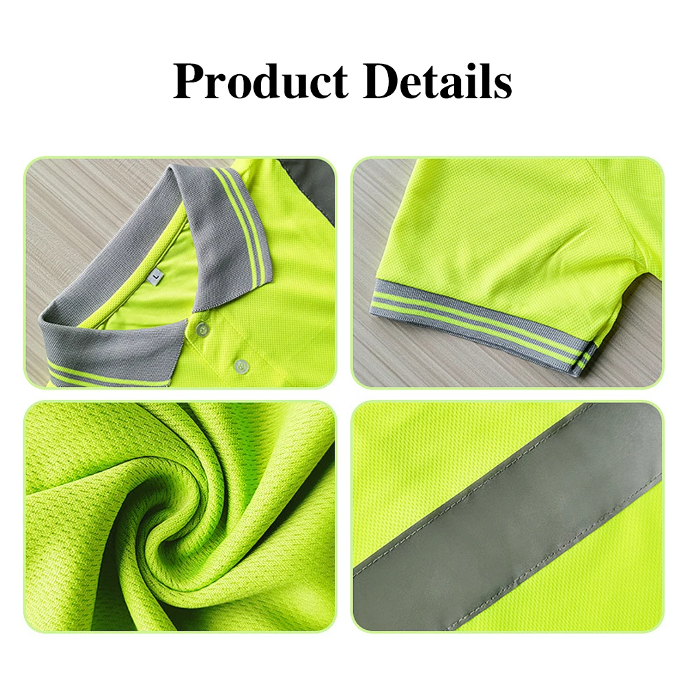 Safety Shirt Man Work High Visibility Safety Luminous Vest Security Clothing Breathable Quick Dry Hi Vis T Shirt Workwear