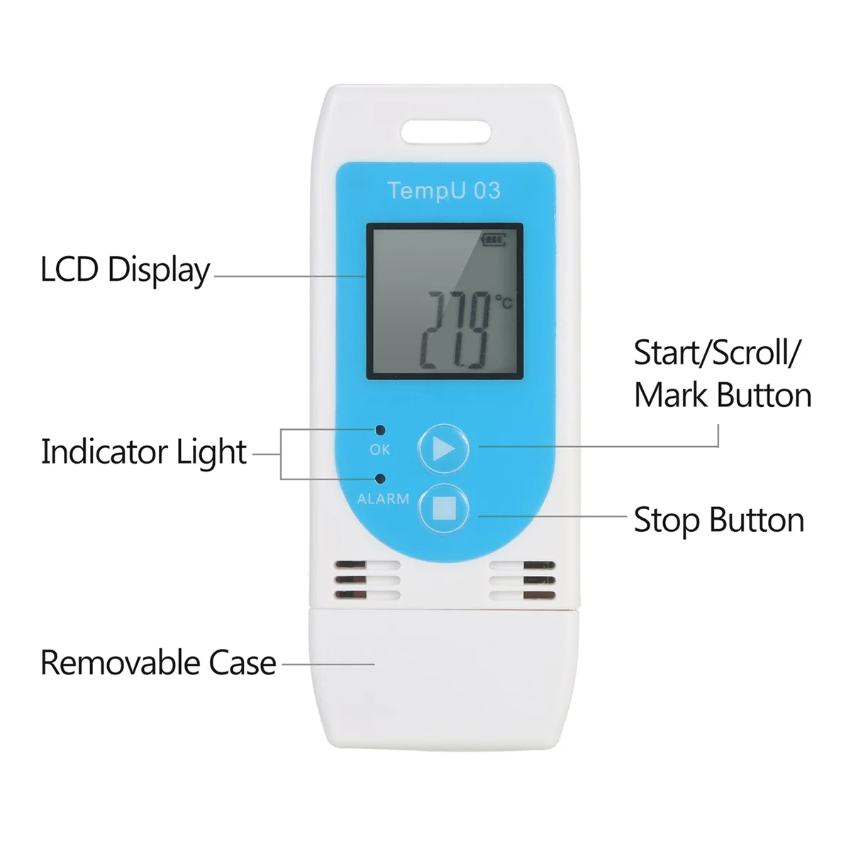 Temperature Humidity Meter TempU 03 USB Temperature Humidity Data Logger Reusable RH TEMP Datalogger Recorder Humiture Recording Meter