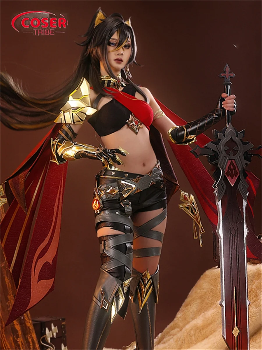 

COSER TRIBE Anime Game Genshin Impact Dehya Imperial Sister sexy Halloween Carnival Role CosPlay Costume Complete Set