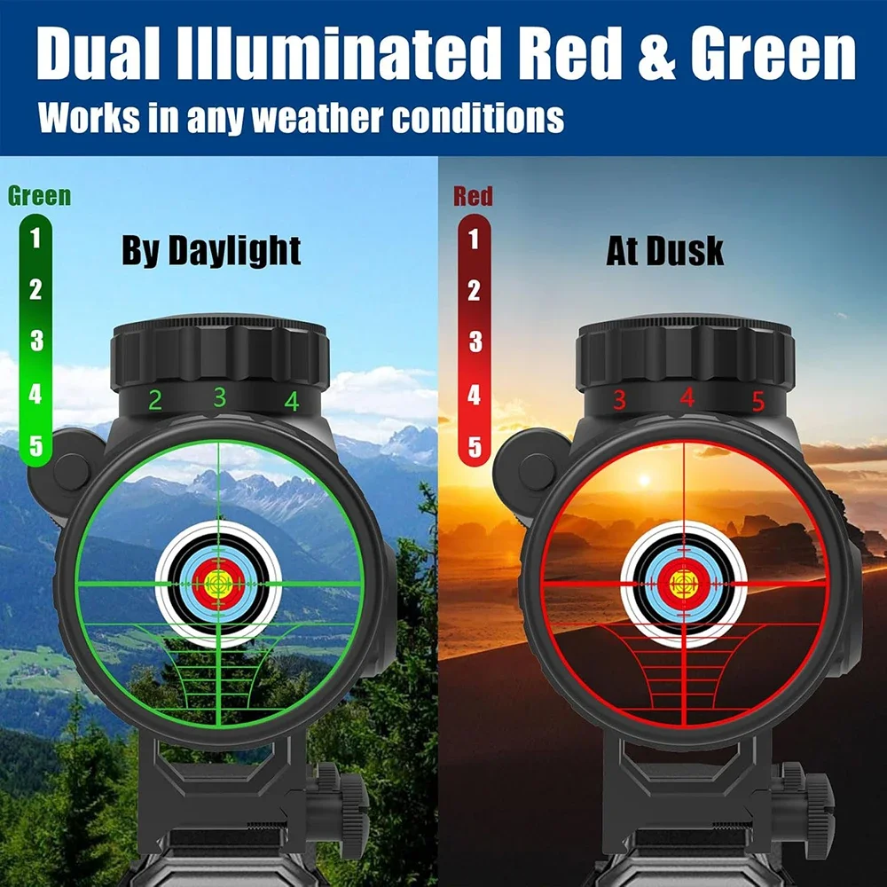 3-9x40EG Tactical Riflescope Red Laser Combo Red Green Illuminated Optical Scope Airsoft Hunting Mil-dot Scope 11/20mm Rail