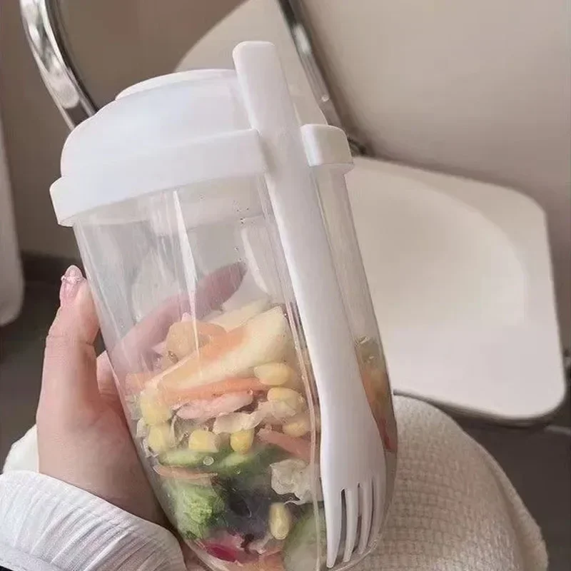 Mason Cup with Fork Salad Dressing Holder
