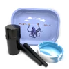 Tobacco Metal Rolling Tray Cigarette Plastic Grass Grinder Storage Tube Container Silicone Round Ashtray Smoking Set 4