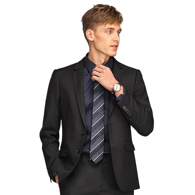 Mens Suits Blazer Pants Fashion Business Casual Slim-fit Formal Dress Banquet Work English Style Evening Dress Solid Color mens suit