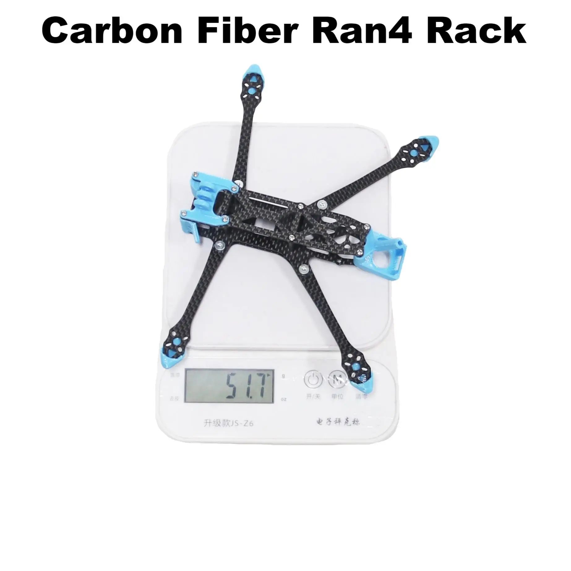 Châssis Drone FPV 4 Pouces B-CUBE Ran4 Fibre Carbone 185mm 52g
