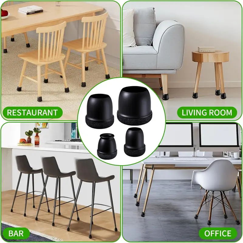16PCS Chair Leg Protectors Silicone with Thick Wrap Felt Furniture Leg Pads for Protecting Floors from Scratches and Noise - Image 5