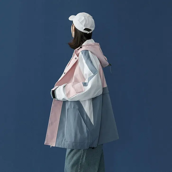 Autumn Jacket Female Men ZipUp Jacket Coats And Jackets Harajuku Loose BF Streetwear Outerwear Goth Japanese Windbreaker