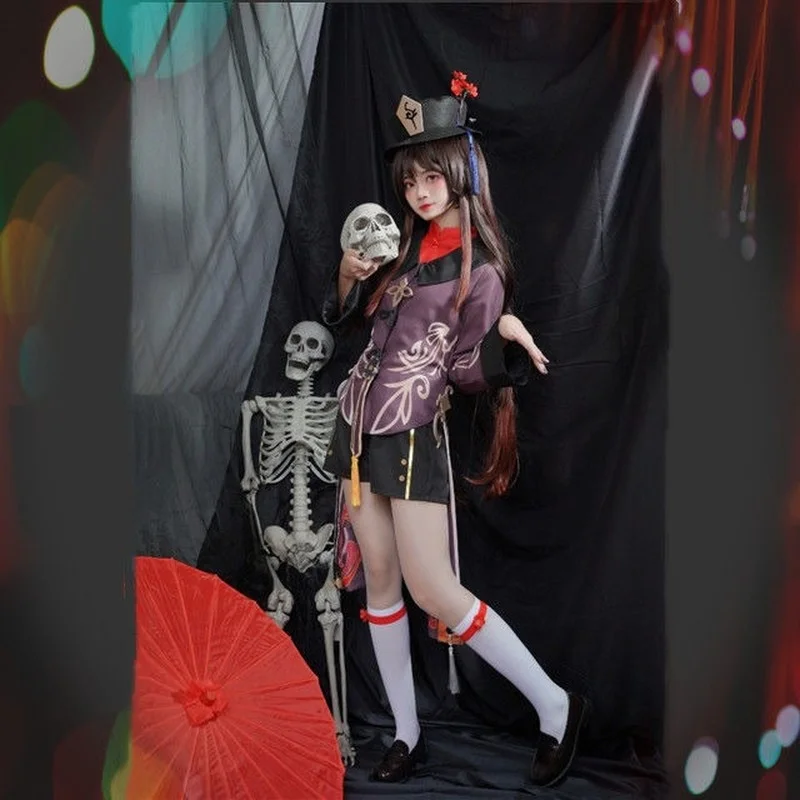 

Game Genshin Impact Cosplay Hutao Cosplay Costume Game Genshin Impact Hutao Costume Wig Dress Anime