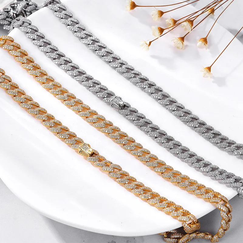 Halaile S925 Sterling Silver Sparkling D Color High Carbon Diamond Cuban Necklace Hip Hop Fine Jewelry for Women Men Trendy Gift 4