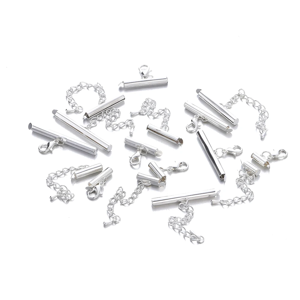 10-Piece Metal Bracelet End Connectors with Extending Lobster Clasps