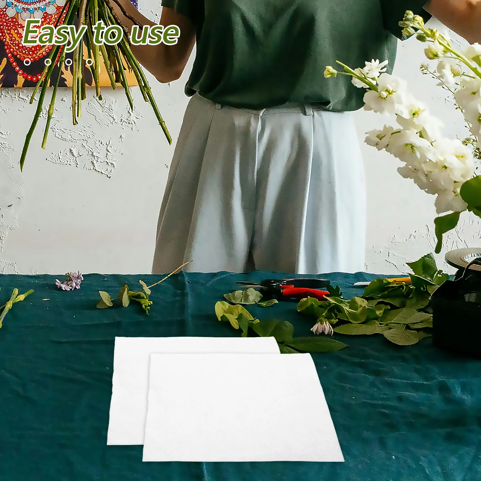 플로리스트 용품 및 꽃다발 포장 재료용 꽃 보존용 면지 10개