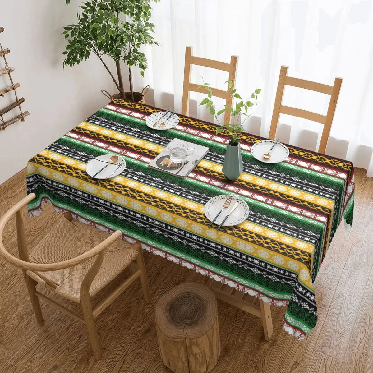 

Rectangular Oilproof African Ethnic Style Pattern Table Cover Pattern Table Cloth Tablecloth for Dining