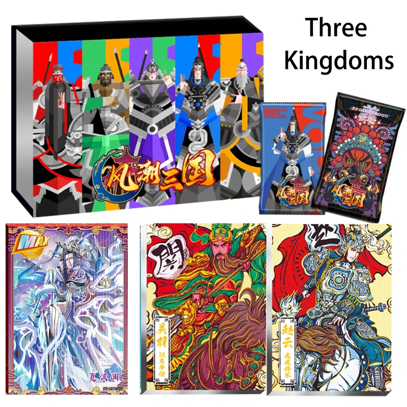 

Three Kingdoms Cards MAX UR SP Liu Bei Cao Cao Sun Quan Guan Yu Zhang Fei Anime Movie Bronzing 3D Collection Card For Kids Gifts