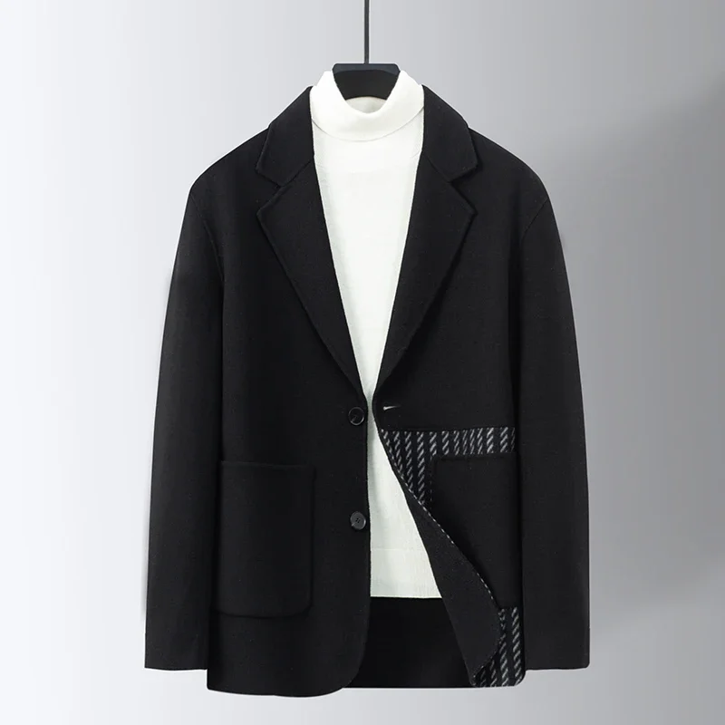 

New Men's Fashion Business Casual Gentleman's Double-sided Wool Double-sided Korean Evening Dress Officiating Wedding Blazer