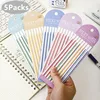 5Packs Transparent Sticky Notes Self-Adhesive Reading Book Annotation Notepad Bookmarks Memo Pad Index Tabs Cute 1