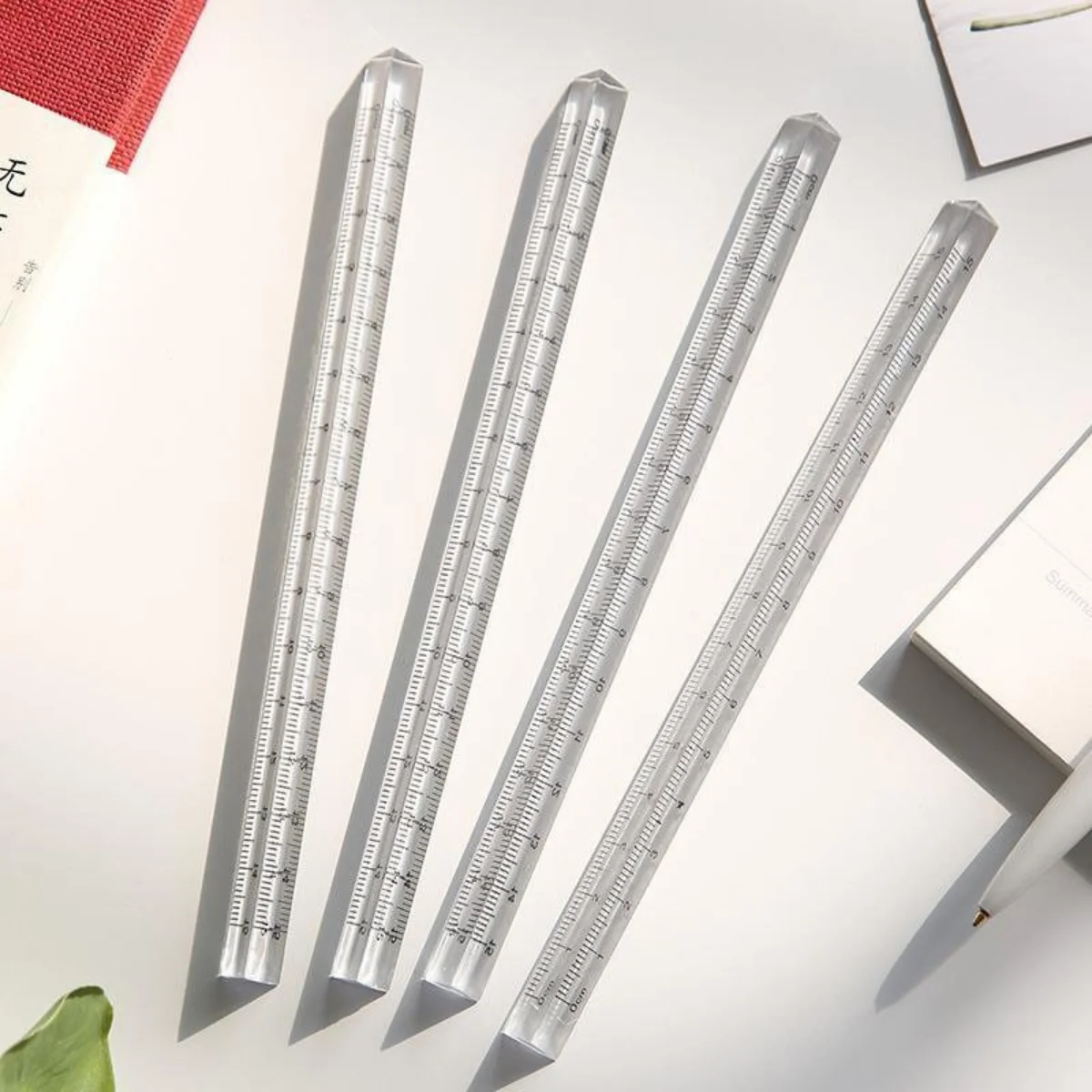 Straight Ruler 1PCS Transparent Triangle Ruler School Office Stationery