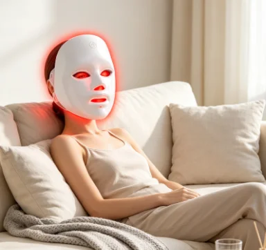 LED Face Beauty Machine - 7 Color Photon Facial & Neck Rejuvenation Mask, Rechargeable Skin Tightening Device