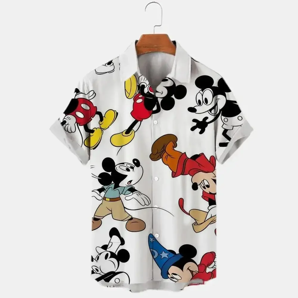 New 3D Printed Disney Donald Duck and Mickey Mouse Men's Shirt Summer Fashion Street Trend Retro Boutique Men's and Women's Top 3