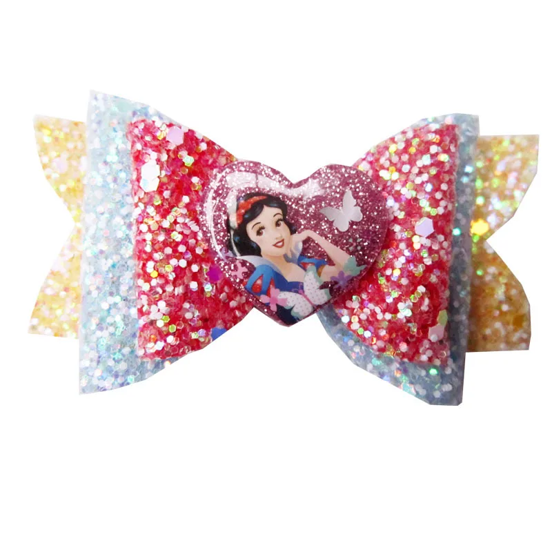 Disney Princess doll Accessory hair clip girl cartoon hair pin Frozen Elsa doll Bow clip