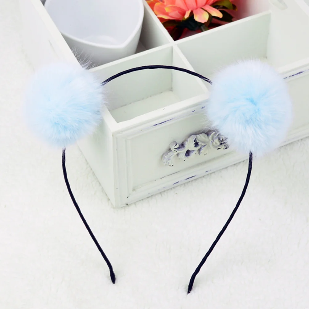 

3 Pcs Headwear Accessory Halloween Costumes Pom Headband for Girls Fuzzy Kids Cartoon Children Hoop