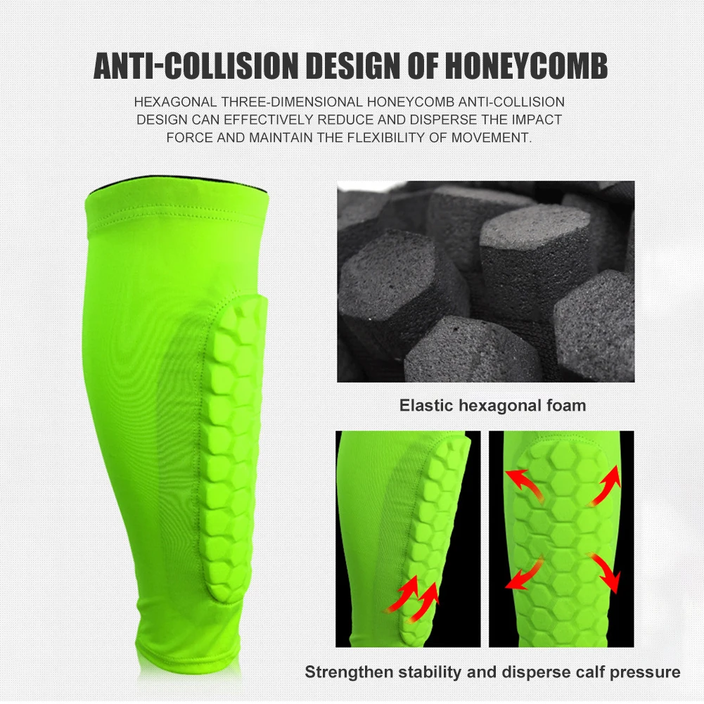Leg Sleeves Shin Guards Shockproof Honeycomb Support Sock Shin Protector Soccer Gear Soccer Shields Sports Accessories
