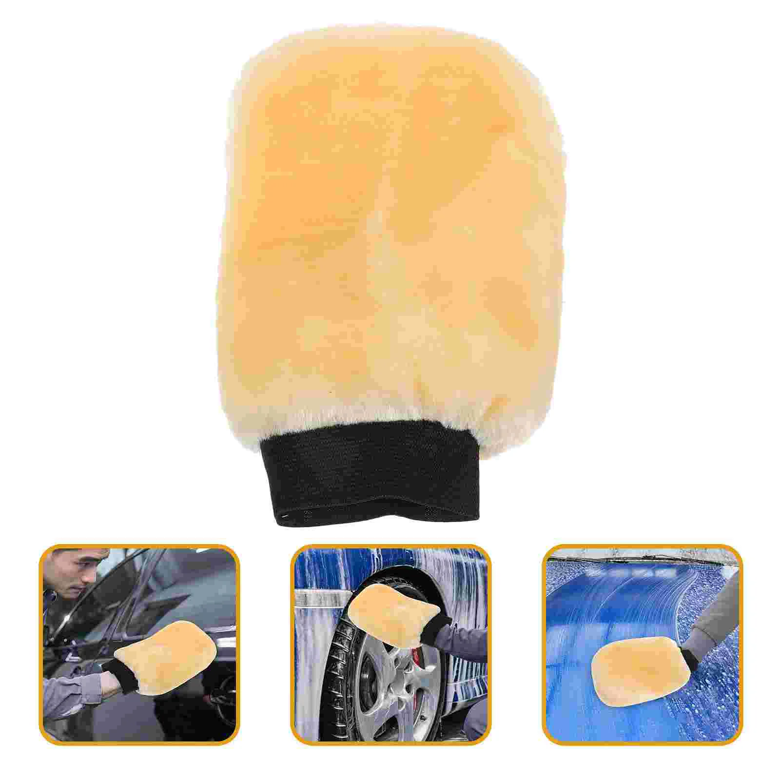

Car Washing Glove Plush Vehicle Washing Mitten Double Sided Automotive Washing Mitt