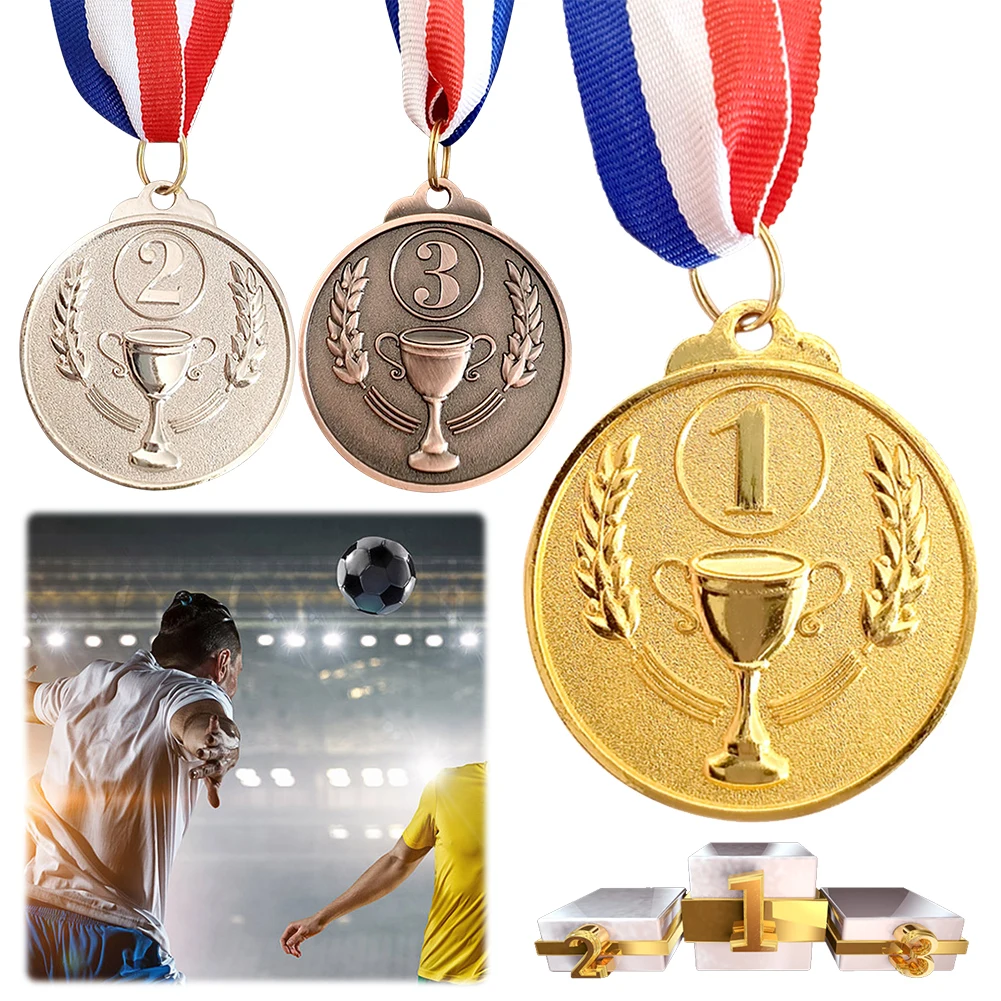 Sports Wheat Props Awards Gold Silver Bronze Prizes Award Trophy Children Sports Game Prize Awards Outdoor Games Souvenir Gifts