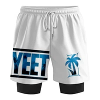 Jey Uso Yeet Fake Two Shorts Casual Sweatpants Hip Hop Style Basketball Pants Fashion Sports Short Pants Harajuku Half Pants 1