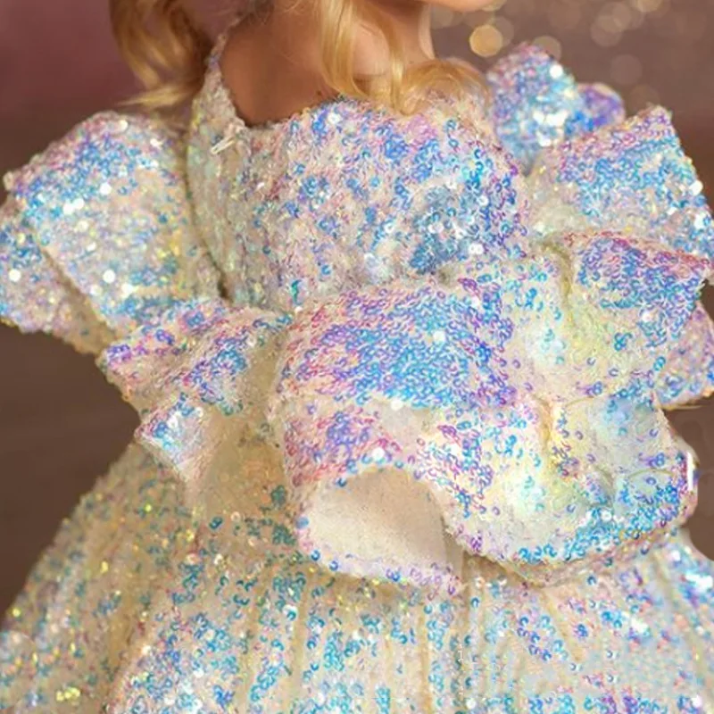 Set Battesimo Bambina 2 Pezzi - Abito Principessa Con Cappello In Pizzo, Per Cerimonie E Compleanni - Foto 7