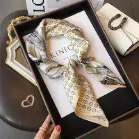 High-end Silk Scarf Lady 70*70cm Silk Square Scarf Women Soft Satin Hairband Neckerchief Tie Female Headband Foulard Bag Ribbon - Image 6