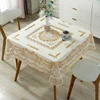 A-D18 Square tablecloth lace tablecloth hot stamping household square tablecloth 3