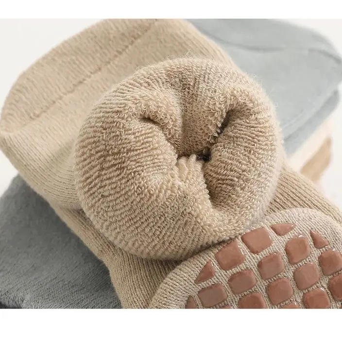 Baby Socks 3 Pairs Winter Warm Newborn Baby Girls And Boys Anti-Slip Socks Toddler Cute Cartoon Floor Wearing Accessories