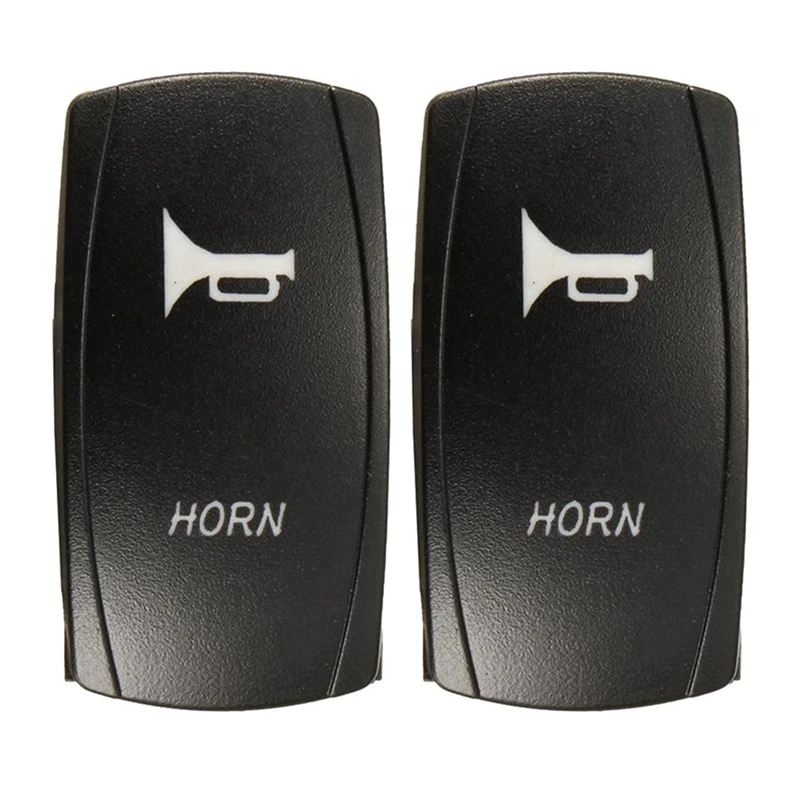 

2X Momentary Car Boat Marine LED Light Horn Bell Laser Rocker Switch 12V 24V Blue