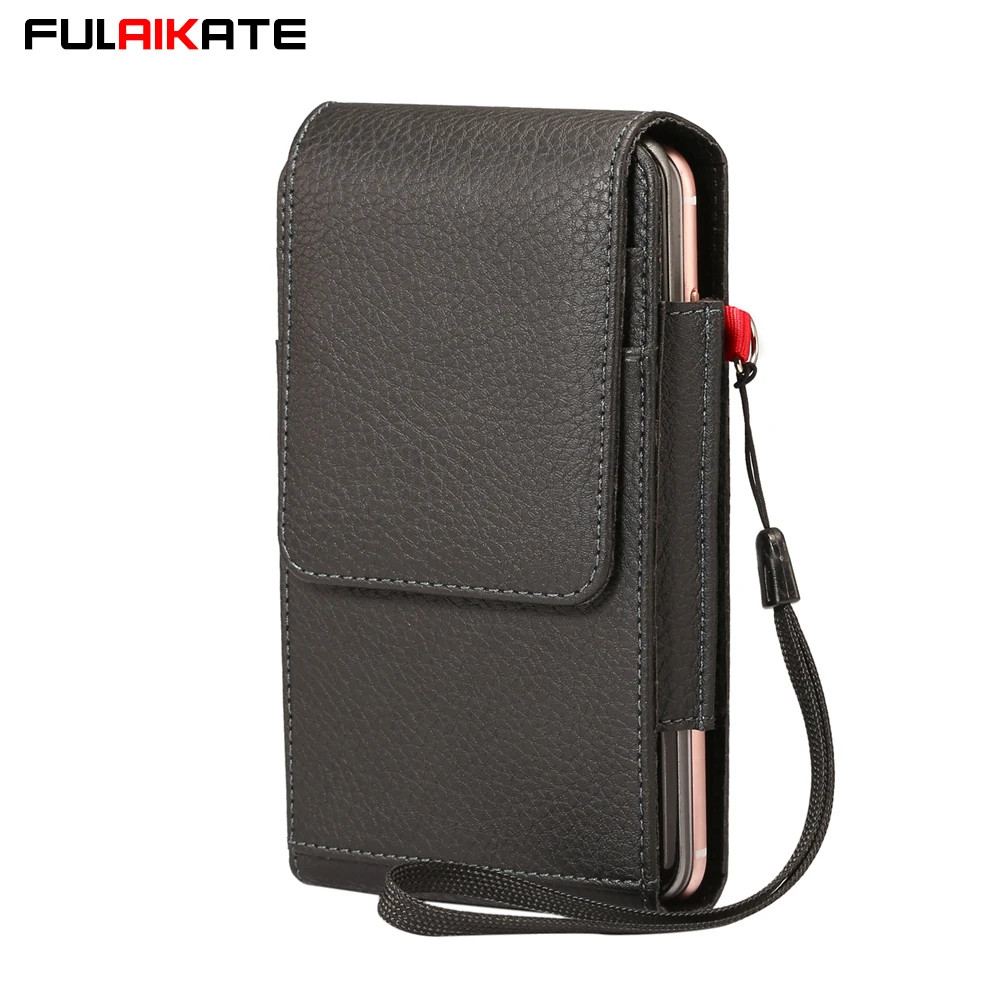 FULAIKATE-2 중 남성용 휴대폰 가방, 허리 모바일 파우치, 벨트 끈, 카드 포켓, 5.5 6.3 6.5 , 6.7, 유니버설 홀..