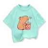 Capybara Kids Clothing Tees Summer Printed Cartoon Fashion Short Sleeve Girls T-shirt Popular Design Children's T Shirts O-neck 5