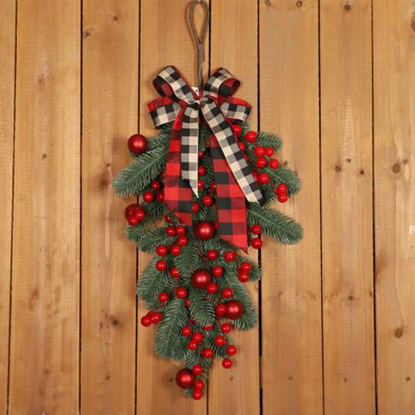 

Artificial Teardrop Wreaths Christmas Accessories Home Decoration Wreath Berry Garland For Front Door Outdoor Wall Window Decor