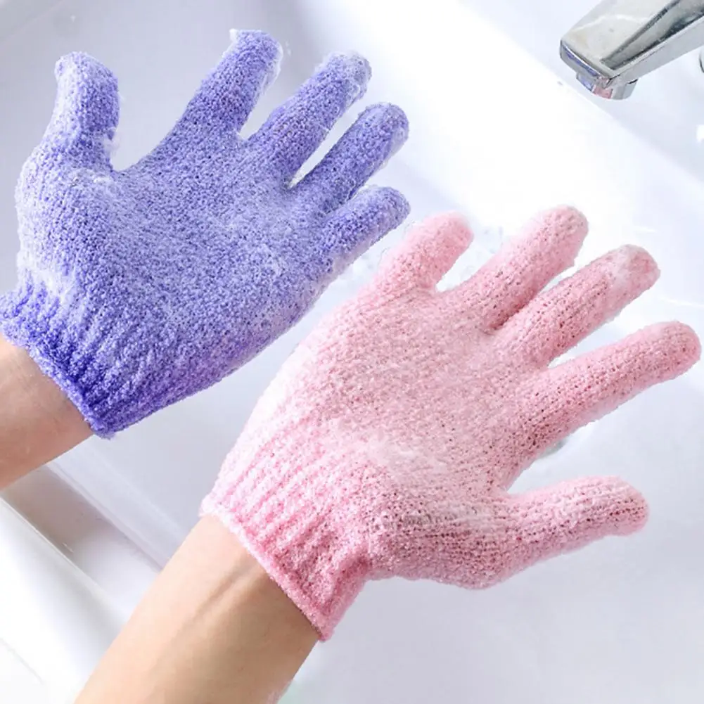2Pcs Soft Shower Gloves Fast Foaming Scrubbing Gloves Exfoliating Body Cleaning Scrub Mitt Bathing Exfoliating Massage Gloves 2