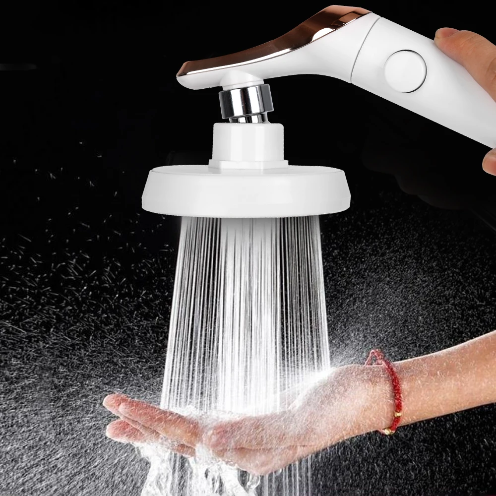 

High Pressure One Button To Stop Water Shower Head Bathroom Accessories Eco Shower Round Big Rainfall Sprayer