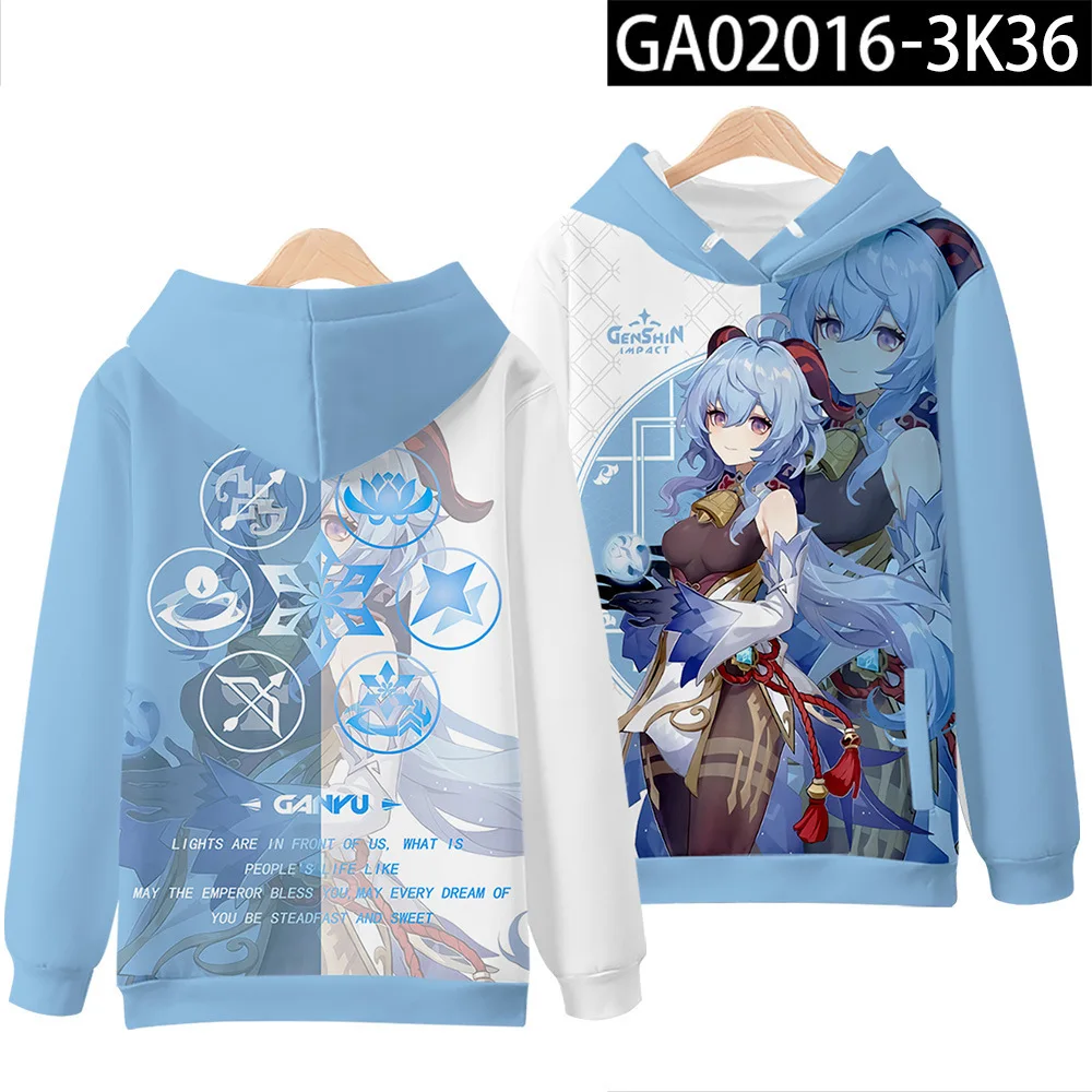 New Creative Genshin Impact Hoodies Sweatshirt Women Men Spring Autumn Fashion Hooded 3D Print Hip hop Streetwear Clothes