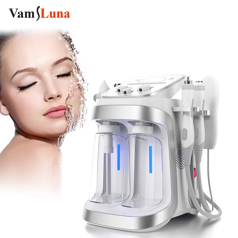 6 IN 1Hydrogen Oxygen Facial Beauty Machine, Plasma H2O2 Thermal Bubble Multifunctional For Skin Lifting And Wrinkle Remove 3 in 1 ultrasonic co2 oxygen bubble hydrafacial machine rf tripolar skin rejuvenation face lifting anti wrinkle beauty equipment