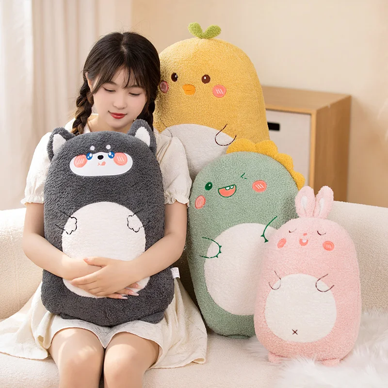 

New Fat Round Dinosaur Husky Chick Fox Plushie Doll Soft Stuffed Animal Penguin Plush Toys Girls Hug Pillow for Boy Gifts